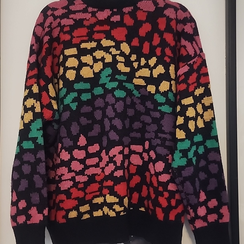 Farm Rio Colorblock Animal Print Button-Front Cardigan - Picture 3 of 4